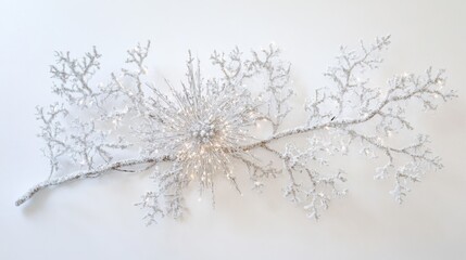 Silver Beaded Tree Branch Wall Art