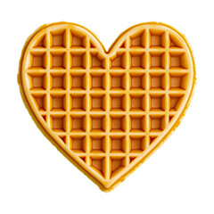 Heart-Shaped Waffle Isolated on White Background