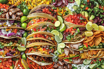 Fototapeta premium A Fiesta of Flavors: Celebrating the Diversity and Creativity of Tacos Across Cultures