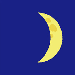 アナログ手描き風の月