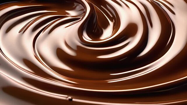 Chocolate derretido ondulando em c&acirc;mera lenta