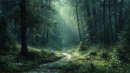 Obraz premium morning in the forest