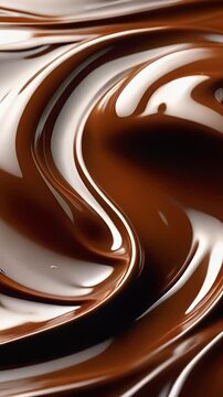 Textura cremosa de chocolate em movimento lento