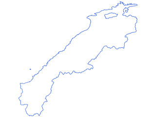 島根県　地図　白　イラスト