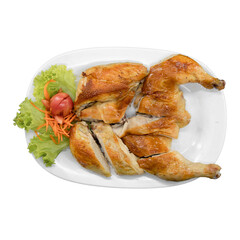 Grilled chicken delight home kitchen food photography cozy setting aerial view culinary experience