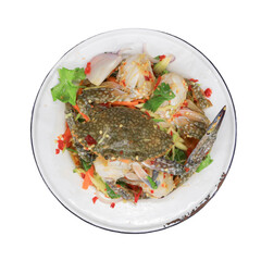 Modern coastal kitchen fresh crab salad photography aerial view