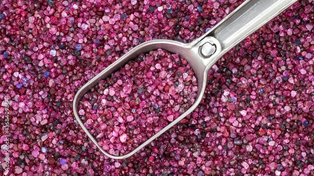 Aufkleber a high-resolution image of a gemstone sieve sorting small rubies and sapphires from gravel.