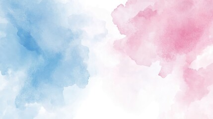 Fototapeta premium Abstract Watercolor Painting: Pink and Blue Hues