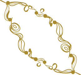 golden artistic oval photo frame border