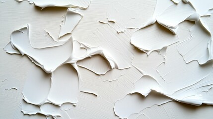Fototapeta premium Abstract white paint texture background with thick brushstrokes and creamy swirls.