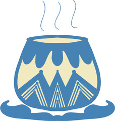 artistic hot coffee tea pot cup