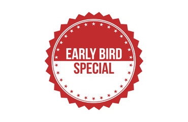 Early Bird Special red ribbon label banner.