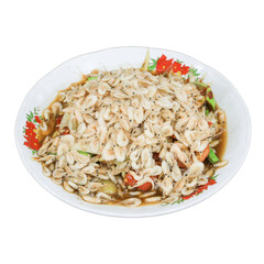 Delicious seafood salad restaurant food photography indoor close-up fresh ingredients