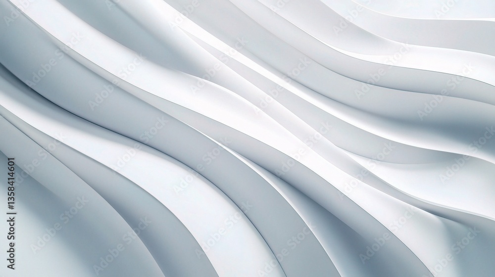 Aufkleber minimal abstract waves on soft white background for creative use