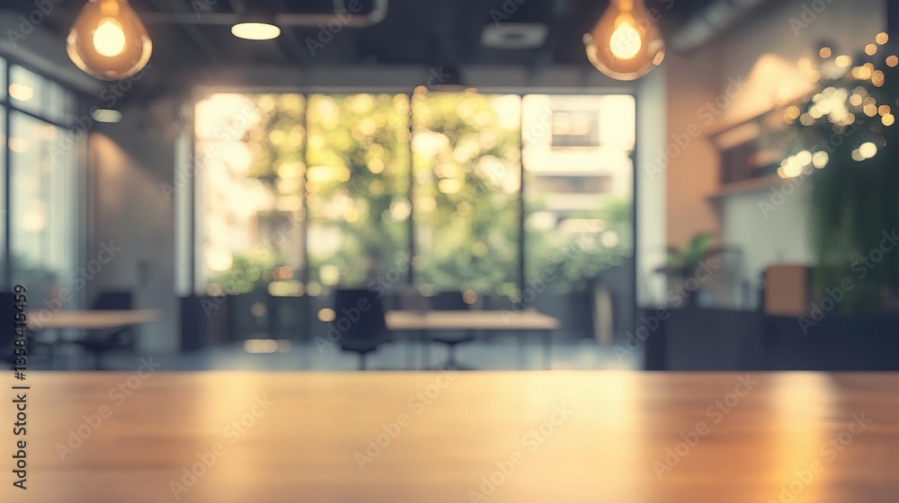Poster blurred office background with filter effect for creative use