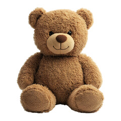 Obraz premium Fluffy Teddy Bear with Gentle Smile Isolated on Transparent Background