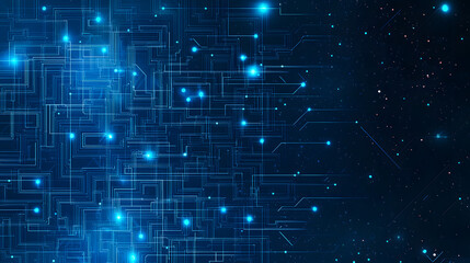 Abstract Digital Maze Pattern with Interconnected Circuit Elements.
