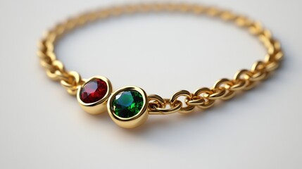 Obraz premium A minimalist jewelry concept featuring a single sapphire, ruby, and emerald in a sleek modern setting.