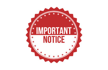 Important notice red ribbon label banner.