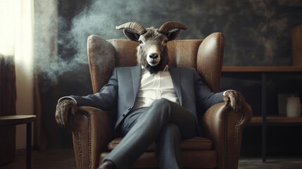 The Distinguished Ram: A Portrait of Unexpected Elegance