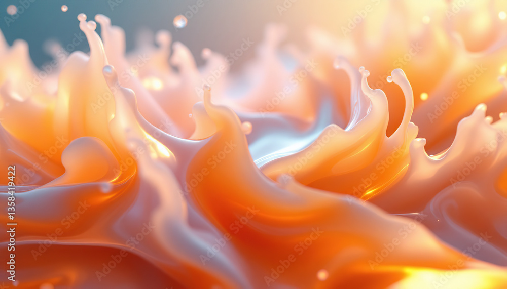 Aufkleber abstract image of splashing liquid creating fluid organic shapes