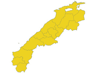 Obraz premium 島根県 地図 かぼちゃ イラスト