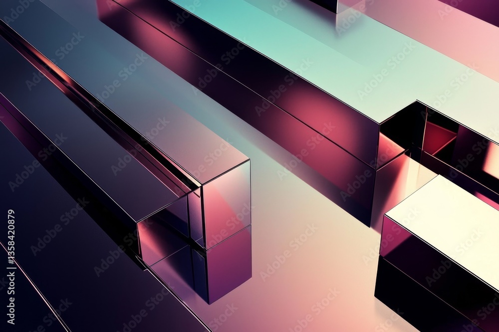 Wall mural dynamic geometric patterns in a sci-fi aesthetic