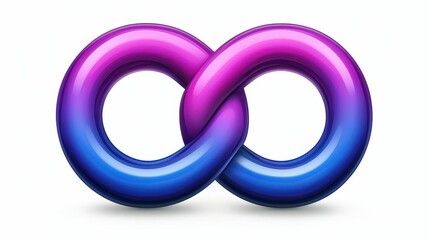 Sleek minimalist design featu vibrant gradient infinity symbol in pink and blue portraying continuous connection theme
