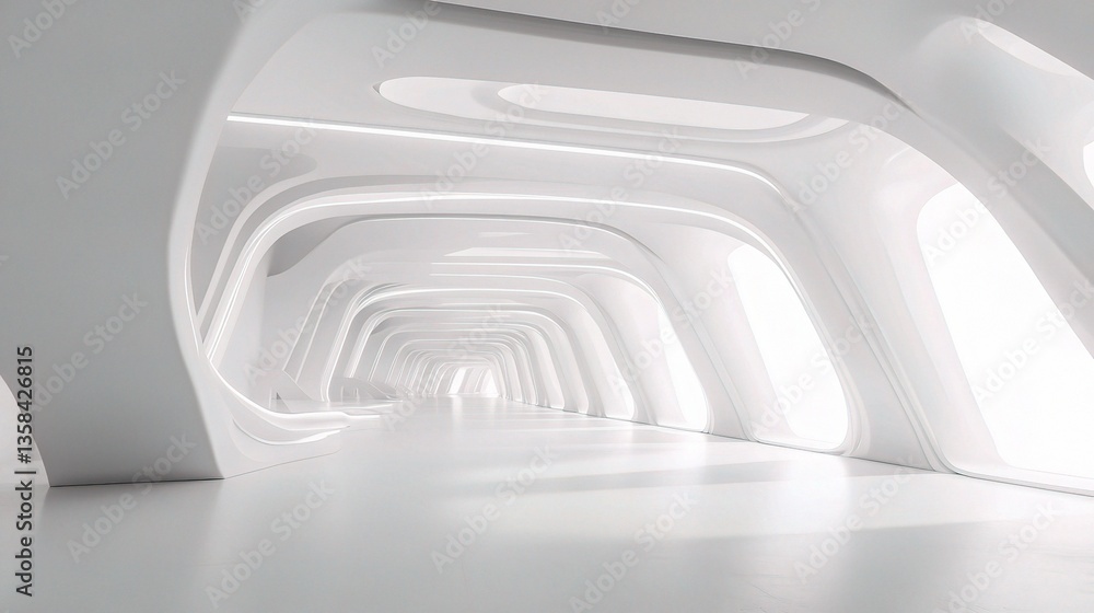 Poster minimalist architecture in open white space with empty design elements
