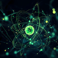 Geometric Voyage into the Atomic Heart: Radiant Dynamics of Uranium in a Dark Canvas