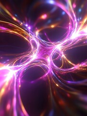 Obraz premium A visually striking abstract artwork of glowing light patterns