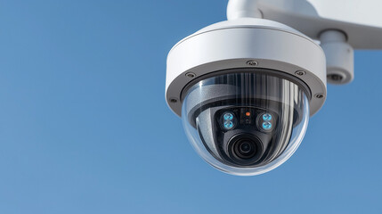 Surveillance camera monitoring outdoor area during bright daylight