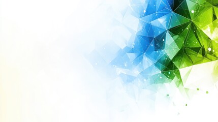 Abstract green blue crystal geometric background