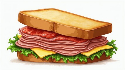 Rueben sandwich illustration