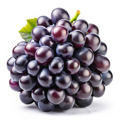 Fototapeta premium Cluster of black grapes with a shiny surface on transparent background