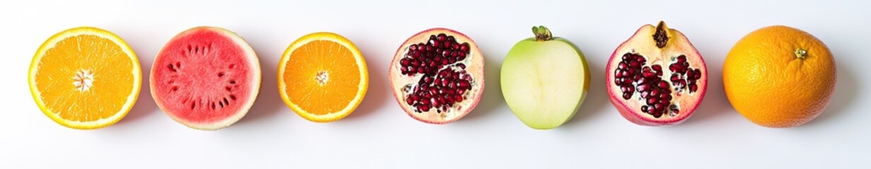 Colorful Fruit Slices Arranged