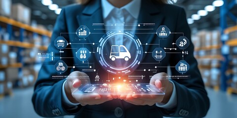 Procurement Management Industry concept, Businesswomen Supply Chain retail logistics management, Financial business growth, Transportation import-export, Best products procurement management