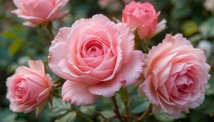 Obraz premium pink roses in garden