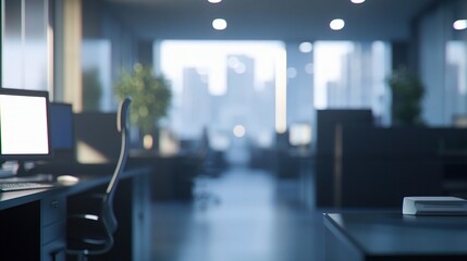 Fototapeta premium Soft Light Blurred Office Background for Workspace Creativity