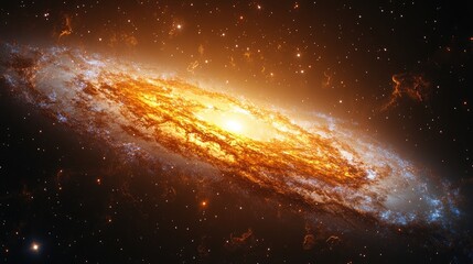 Spiral galaxy, cosmic dust, star cluster, space background, astronomy