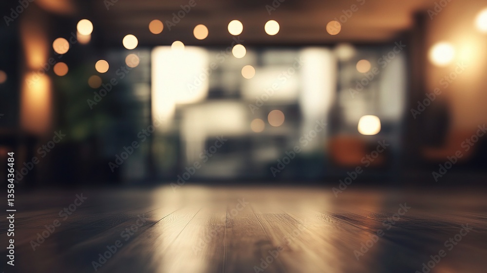 Poster blurred empty office space with abstract background and warm lighting