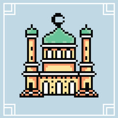 Pixelart islamic element vector illustrations