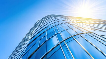 Modern Glass Skyscraper Reaching for the Sun