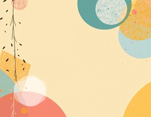 A vibrant blend of shapes and textures in soft tones