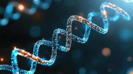 Abstract Representation of DNA Double Helix: Microscopic View of Genetic Code