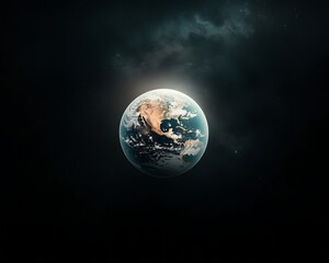 Fototapeta premium Earth in Space, Bright Glow