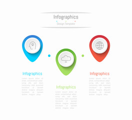 Infographic 3 options design elements for your business data. Vector Illustration.