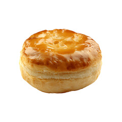 Golden Puff Pastry Against Transparent Background