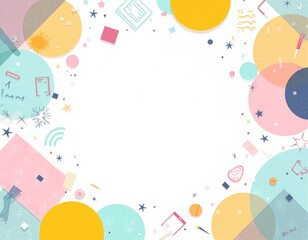 Colorful abstract design with geometric shapes and patterns