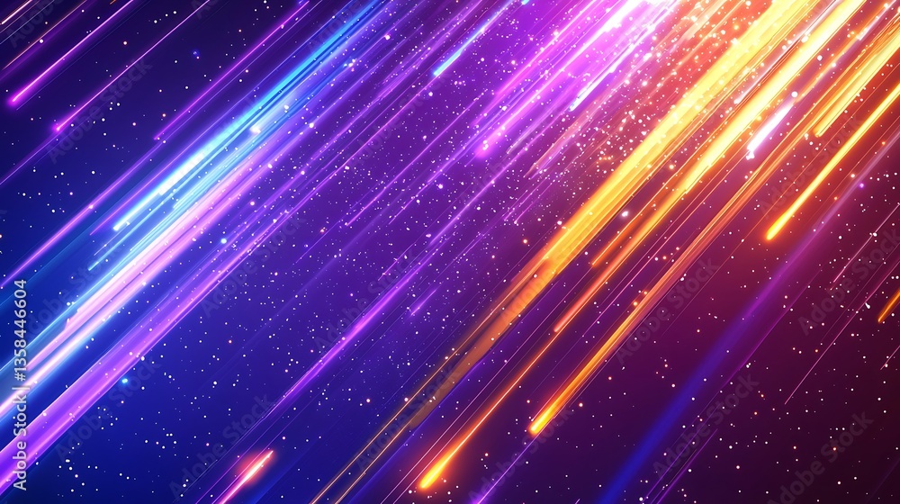 Aufkleber vibrant, dynamic, energetic abstract background with diagonal light rays and sparkles